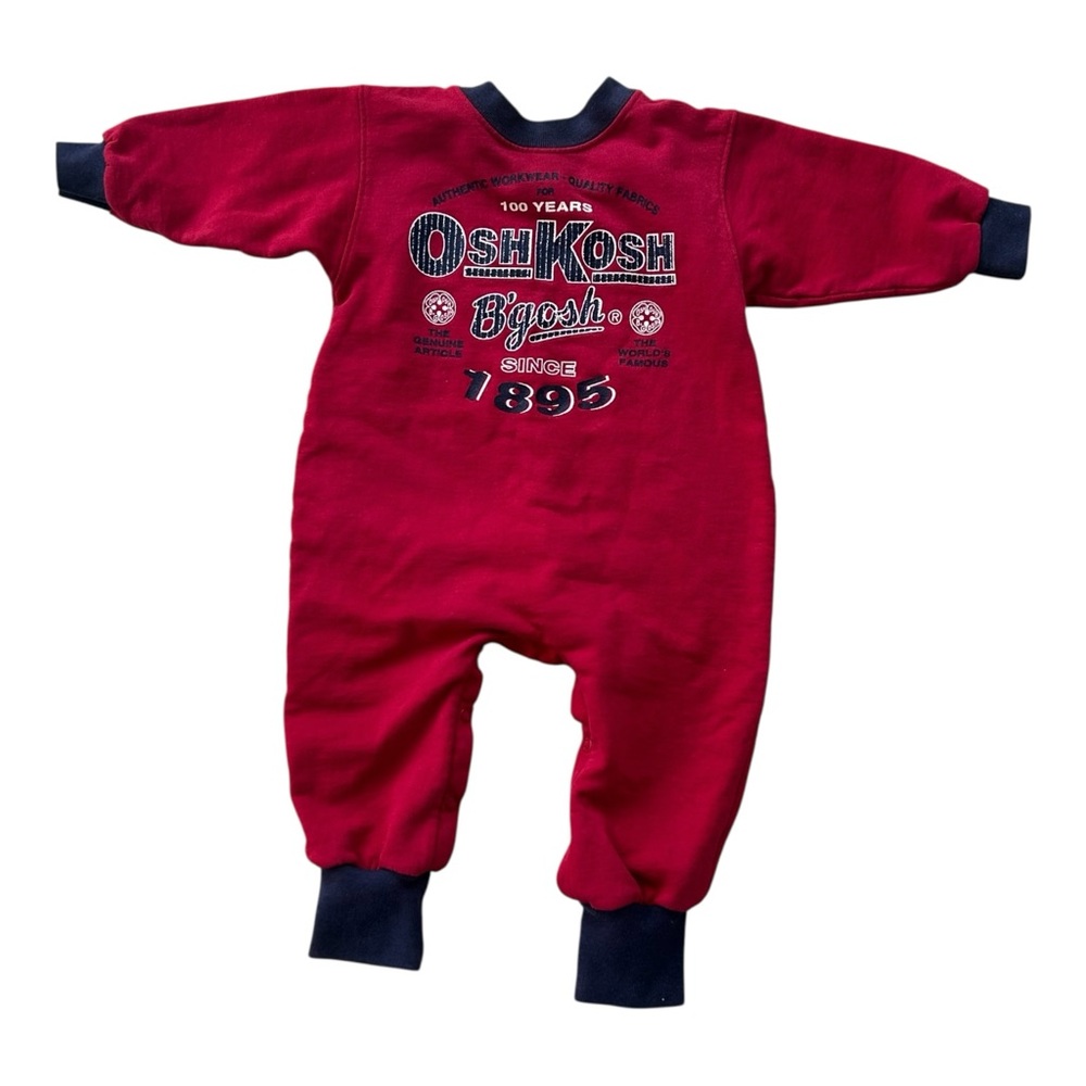 VTG 90s Baby B'Gosh Boys One Piece Outfit Sz 18 Months Red Blue 100 Years